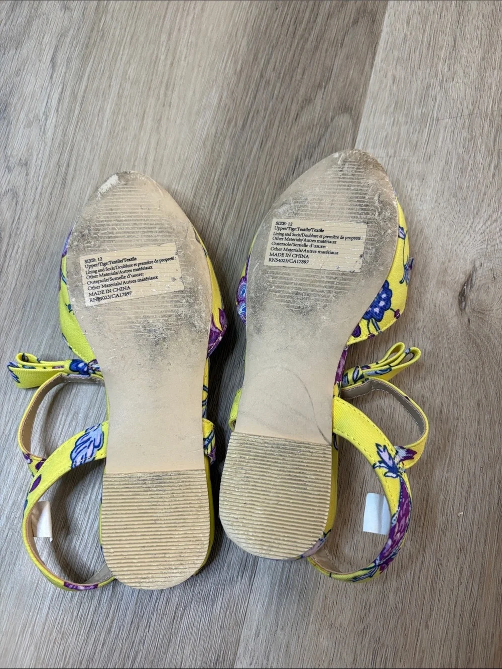 Janie and Jack Yellow Floral Ankle Strap Sandals size girls 12 spring summer